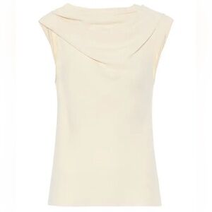 The Row Tuma Cream Off White Asymmetrical Cowl Shirt Top Blouse Size 8